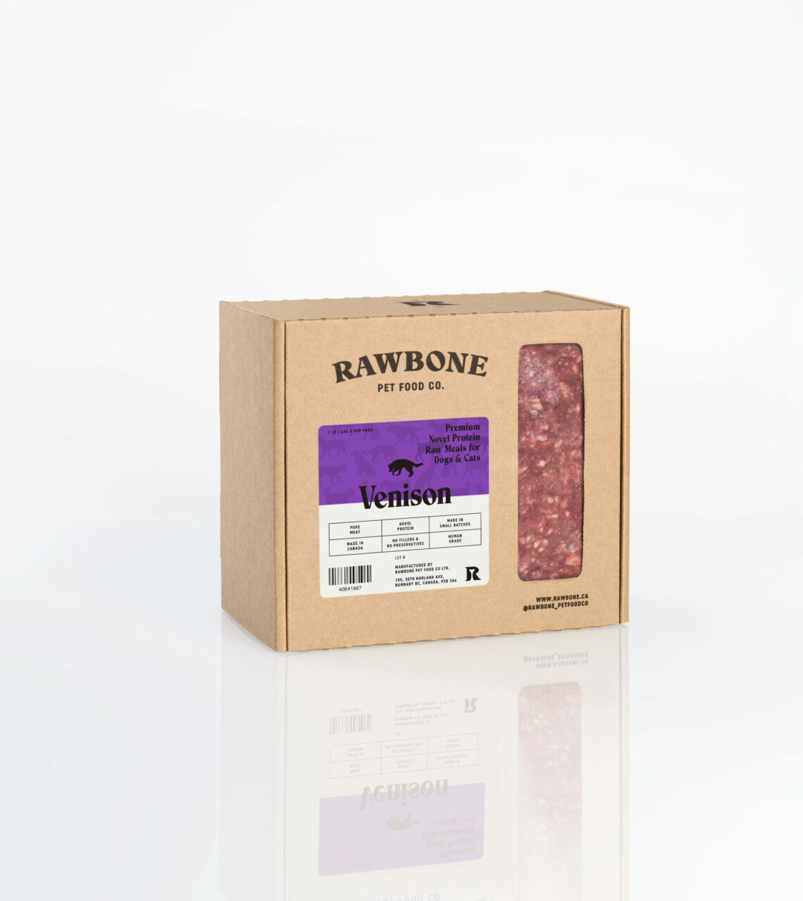 Rawbone Pure Venison 1lb/Pack